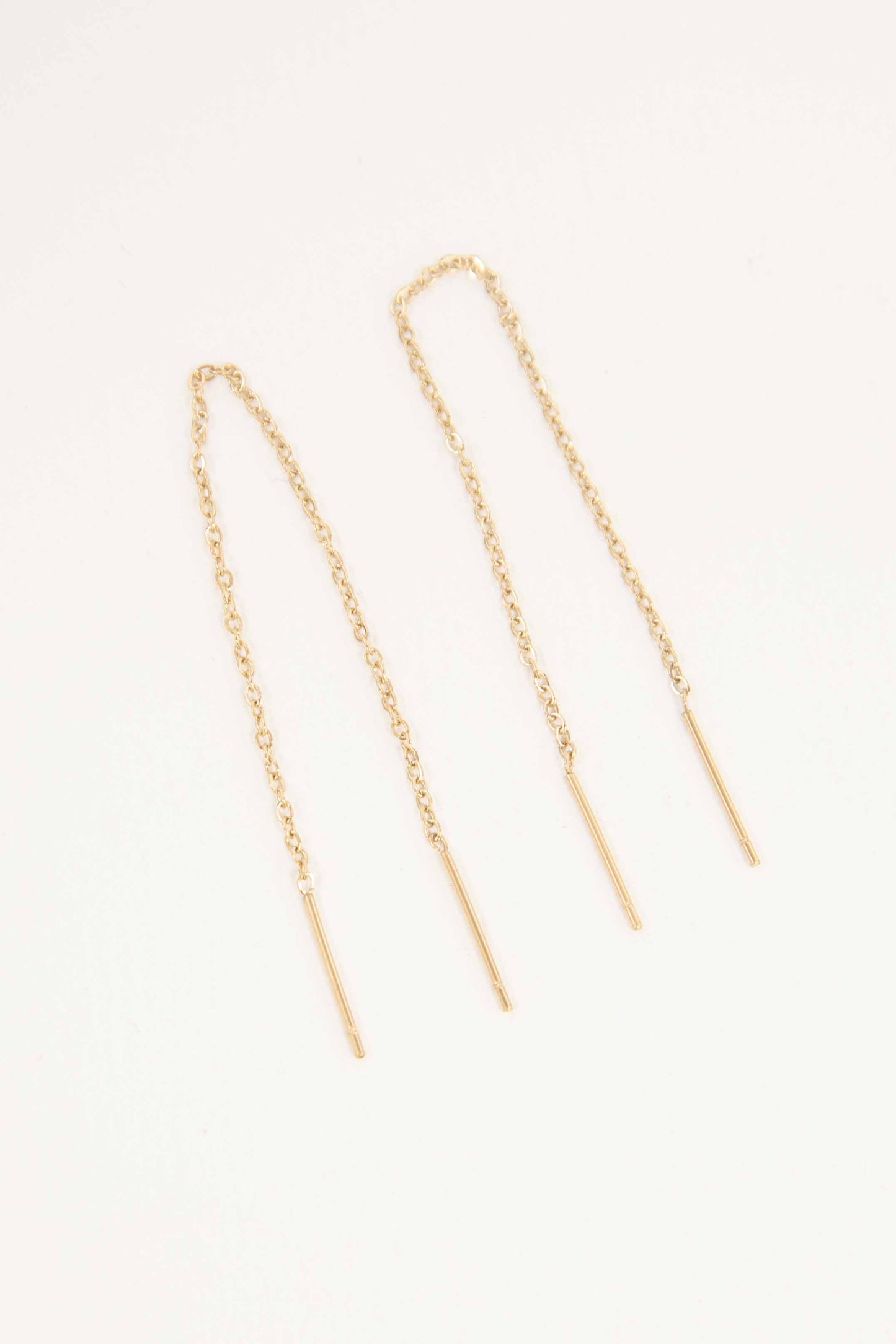 Mini Needle Drop Earrings | Gold (14K)