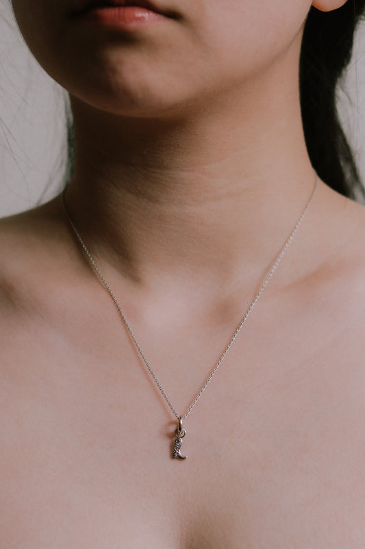 Cowboy Boot Charm Necklace | Silver