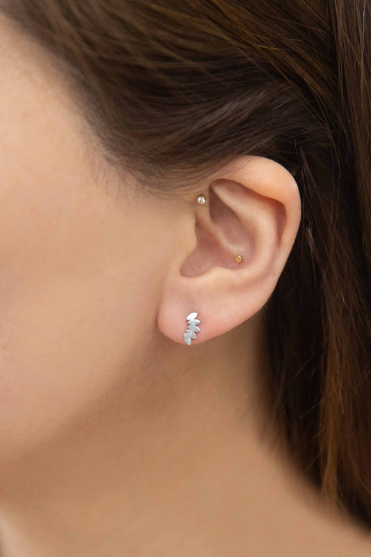 Floret Stud Earrings | Silver