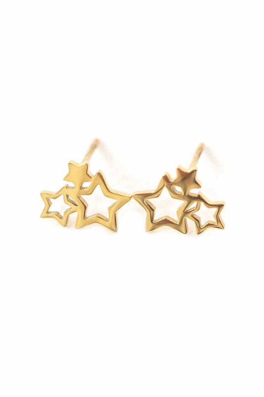 Cluster of Stars Stud Earrings | Gold