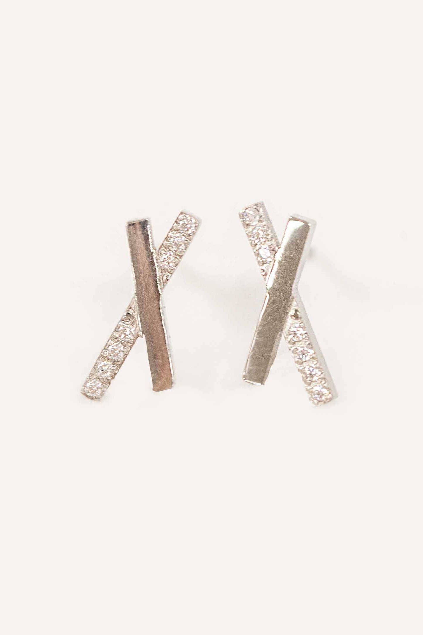 Crossroads Stud Earrings | Silver