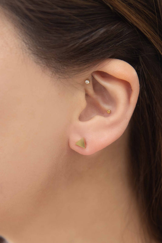 Triangle Stud Earrings | Gold