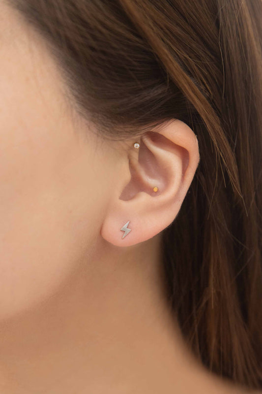 Shocker Stud Earrings | Silver