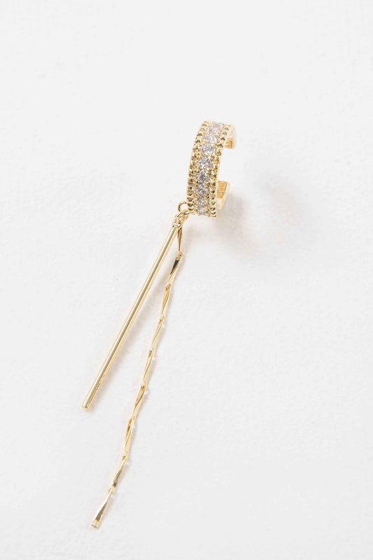 Drop the Bar Ear Cuff Earrings | Gold