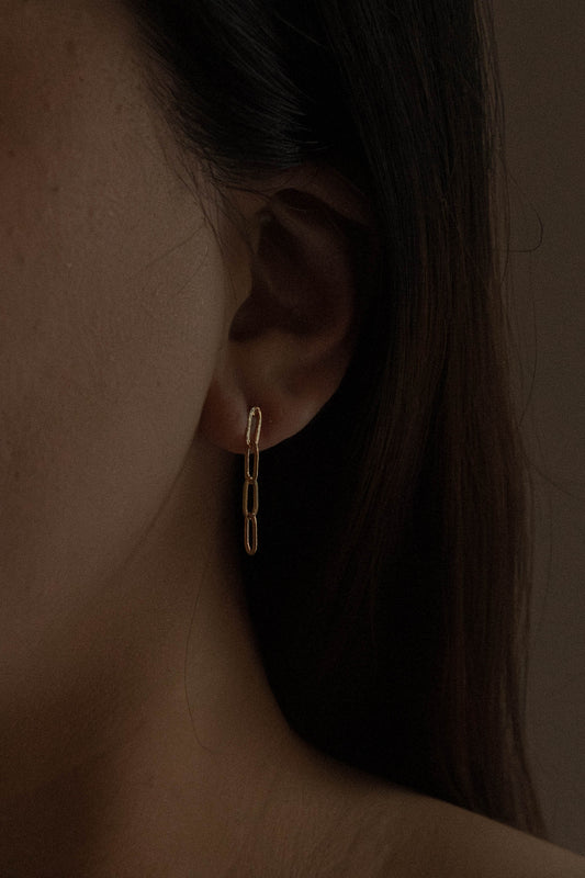 Mini Chain Dangle Earrings | Gold