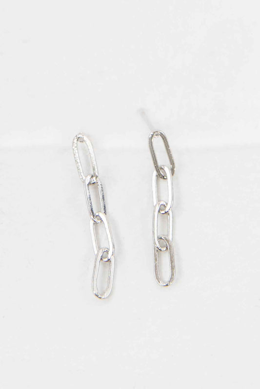 Mini Chain Dangle Earrings | Silver