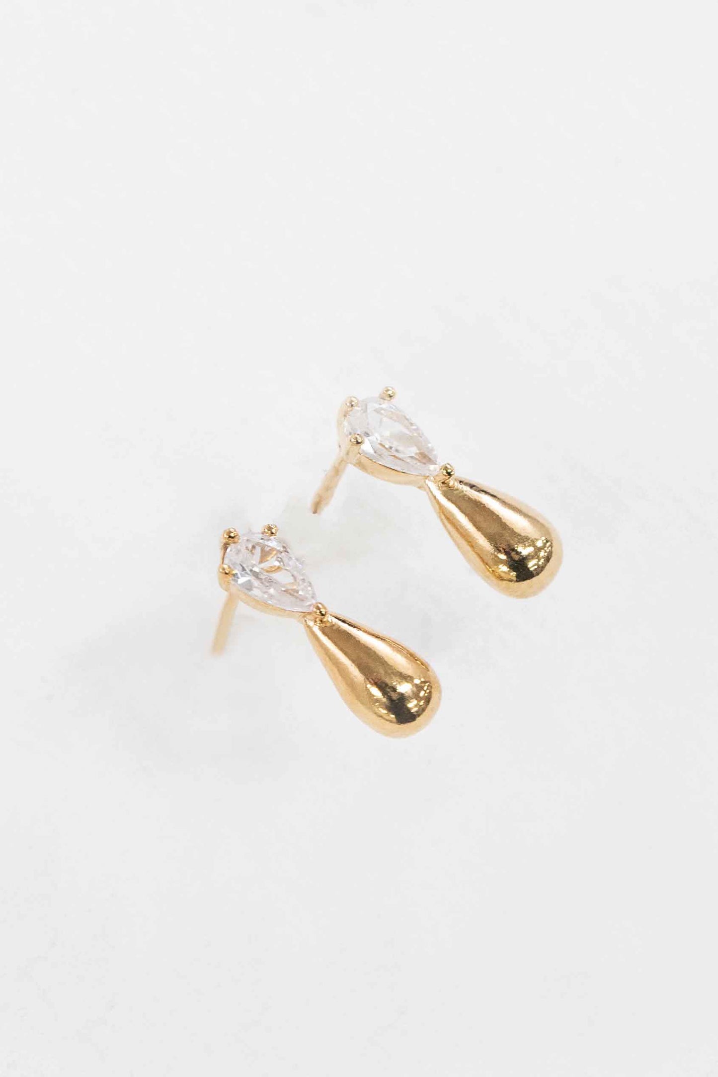Droplet Stone Earrings | Gold