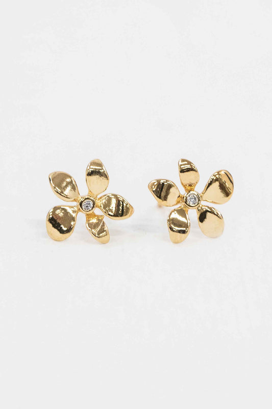 Flower Stud Earrings | Gold