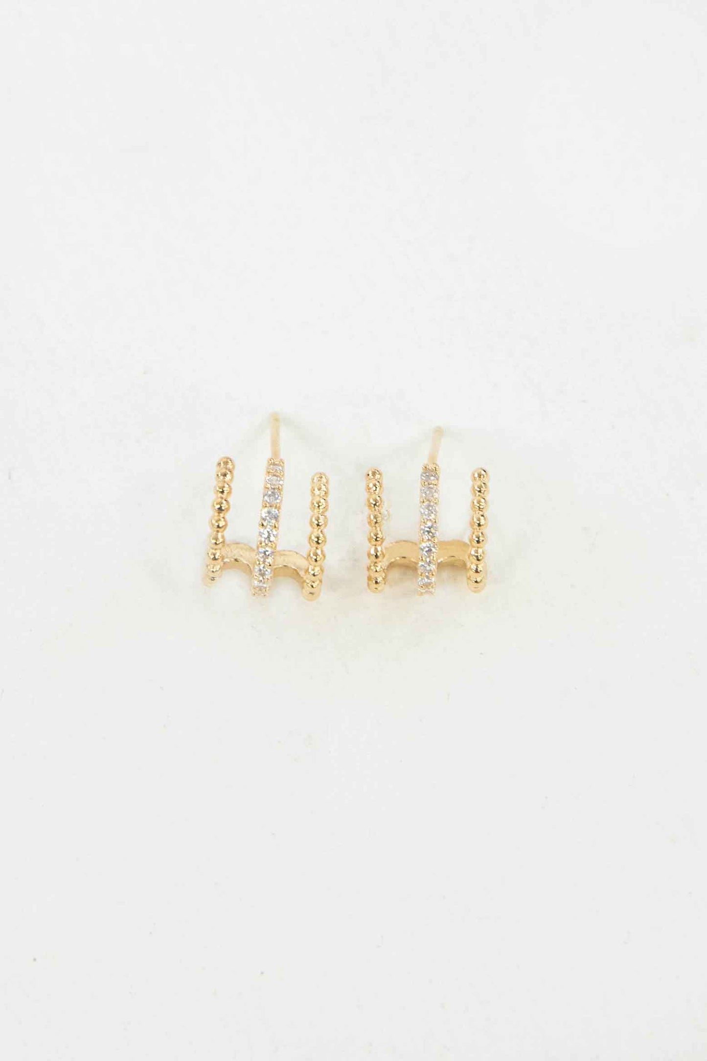 Triple Threat Huggie Hoop Earrings | Gold