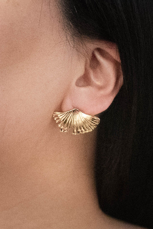 Gingko Leaf Post Earrings