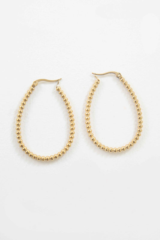 Beaded Texture Hoop Earrings