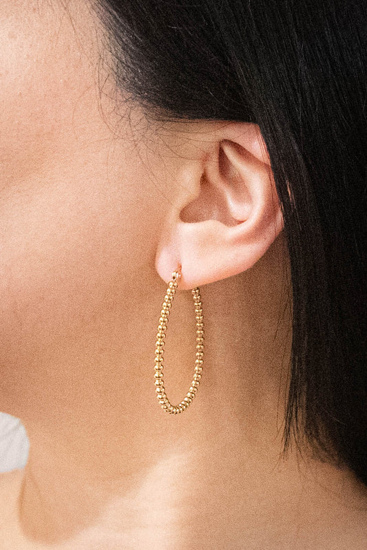 Beaded Texture Hoop Earrings