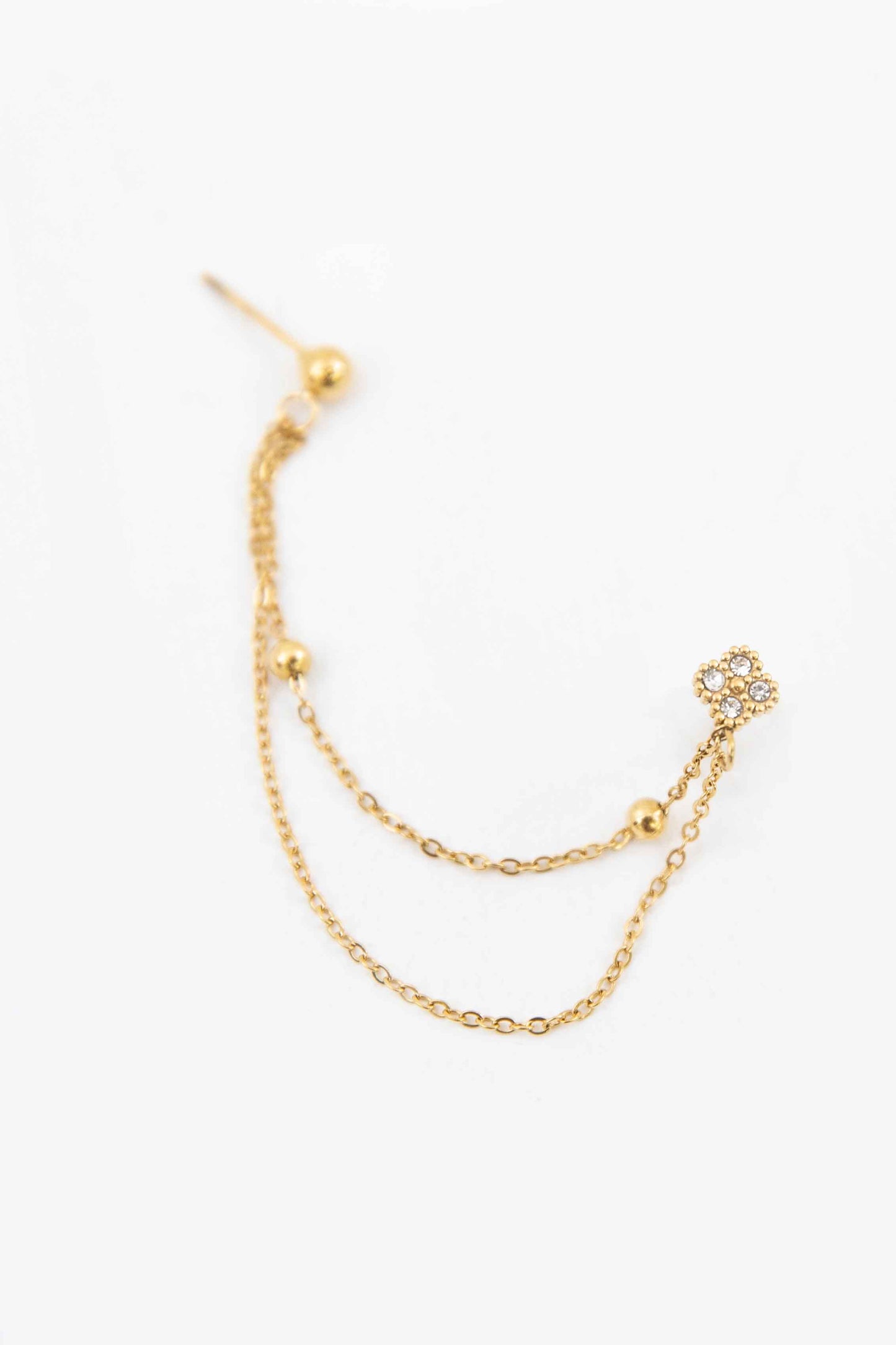 Double Piercing Drape Stud Earrings
