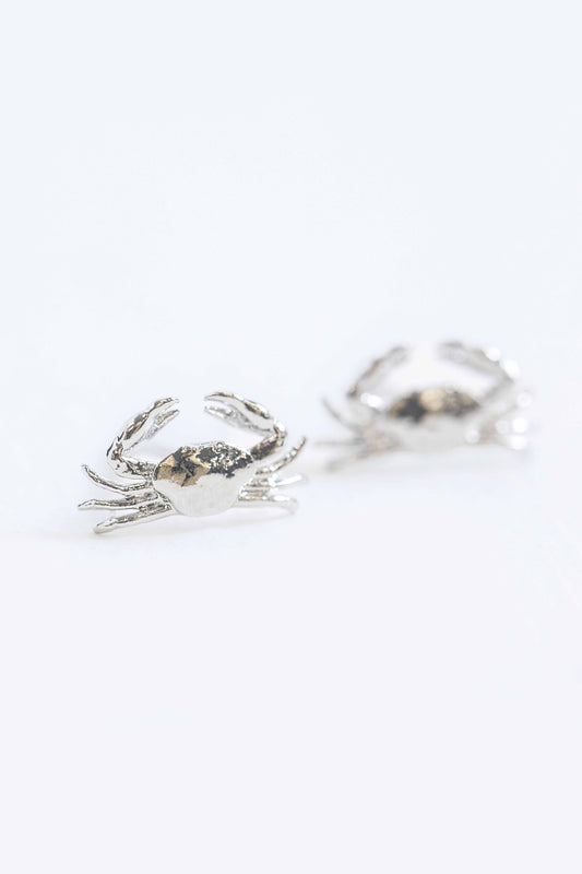 Bay Crab Earrings | Silver