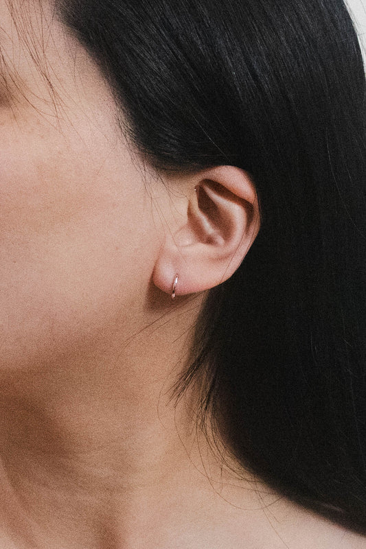 Mini Huggie Hoop Earrings | Silver