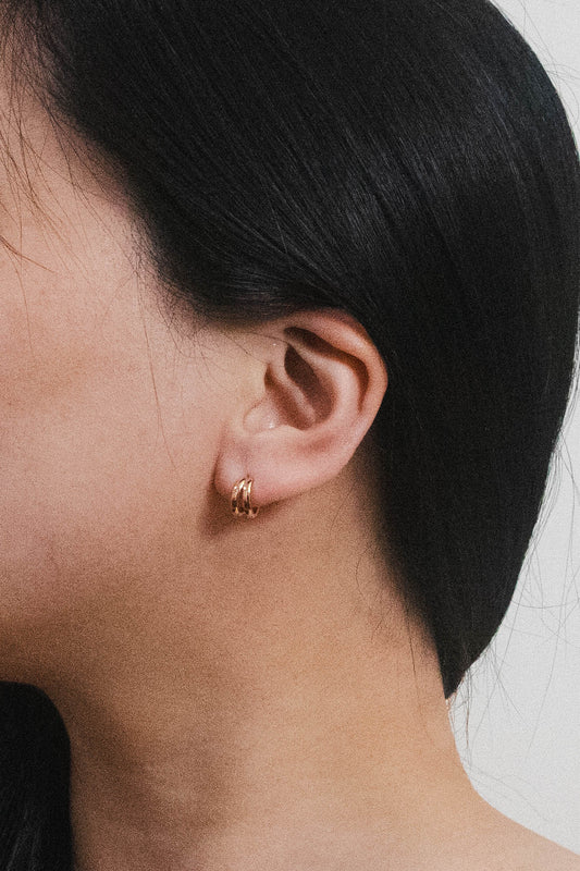 Split Huggie Hoop Earrings | Gold