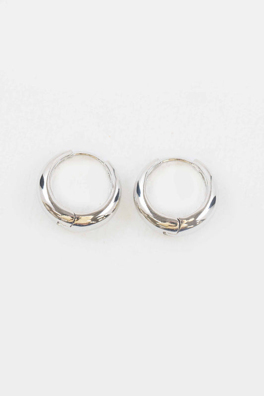 Elegance Huggie Hoop Earrings | Silver