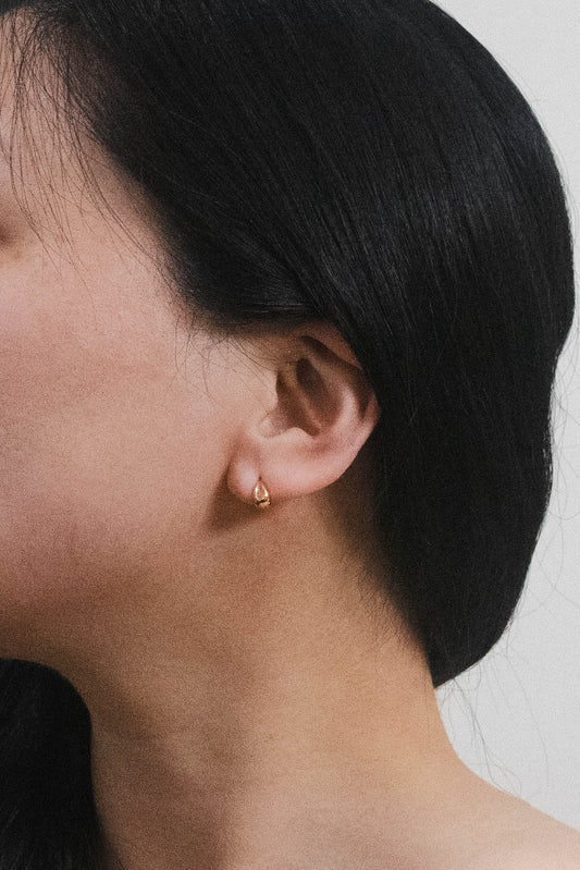 Gem Mini Huggie Hoop Earrings | Gold