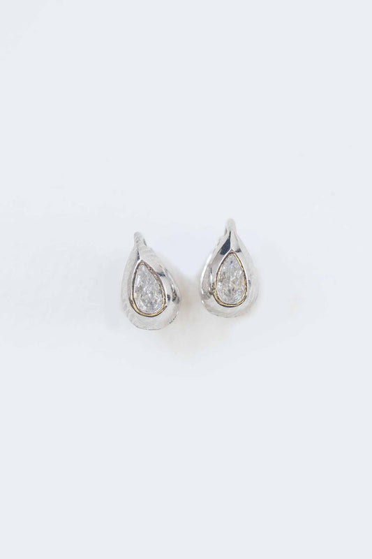 Gem Mini Huggie Hoop Earrings | Silver