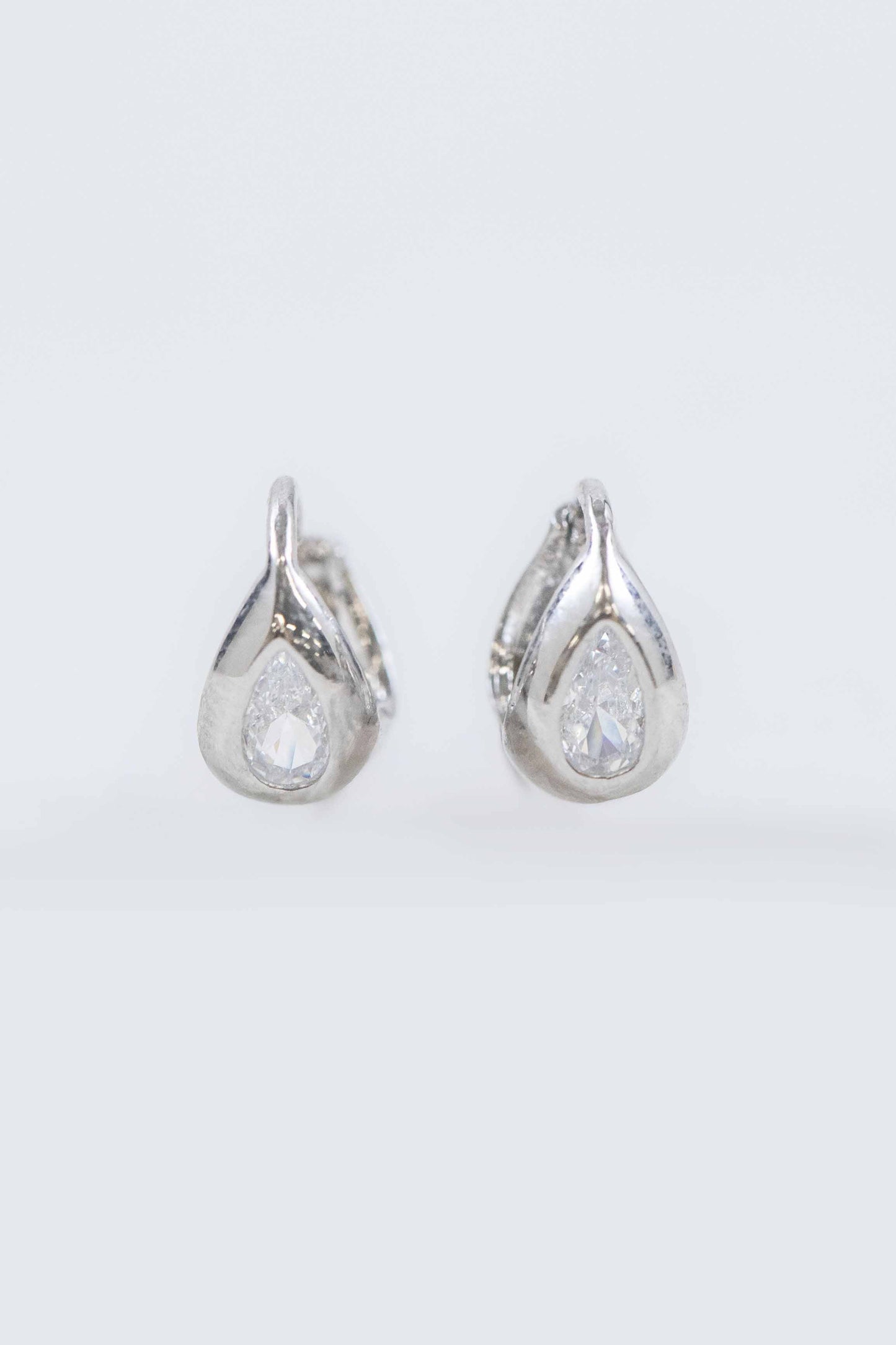 Gem Mini Huggie Hoop Earrings | Silver