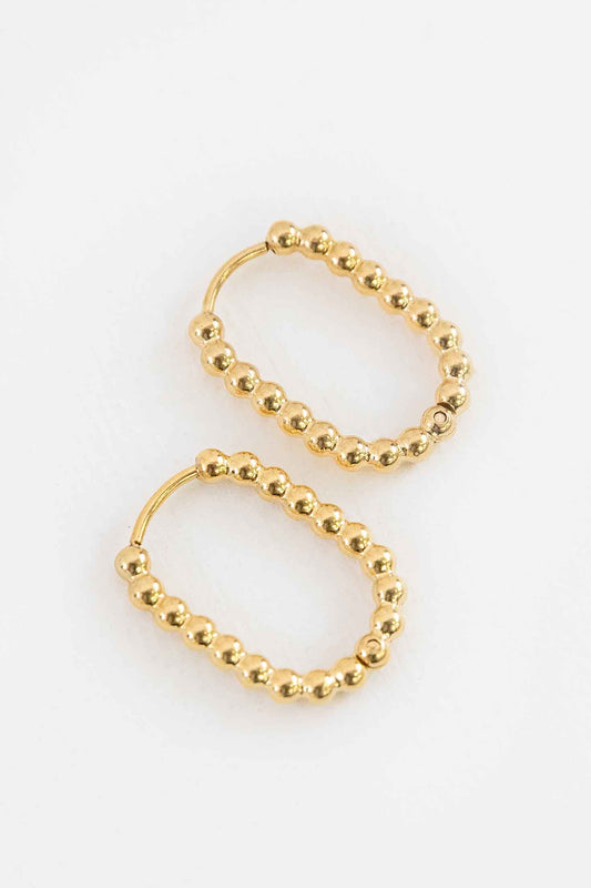 Oval Bubble Hoop Earrings | Gold