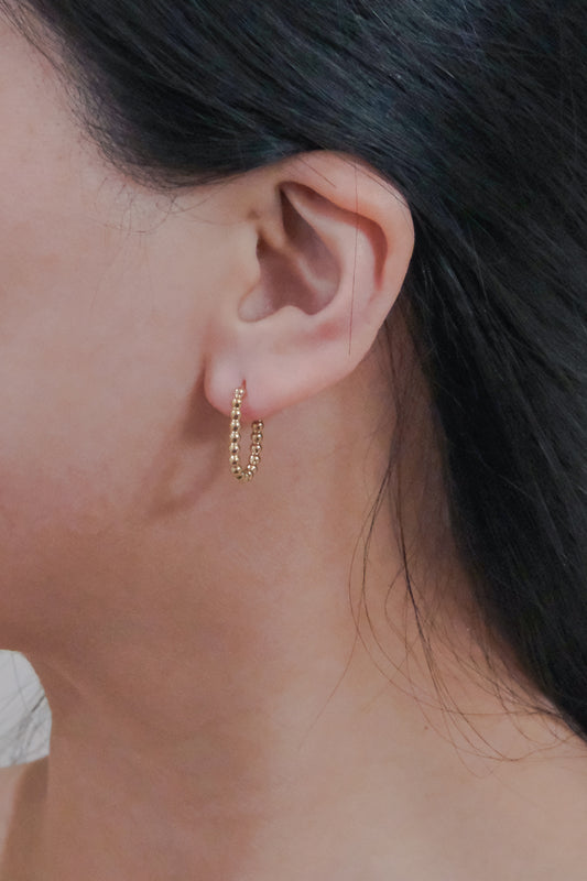 Oval Bubble Hoop Earrings | Gold