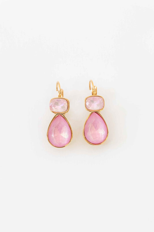 Stone Hook Earrings | Pink