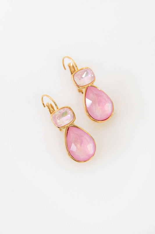 Stone Hook Earrings | Pink