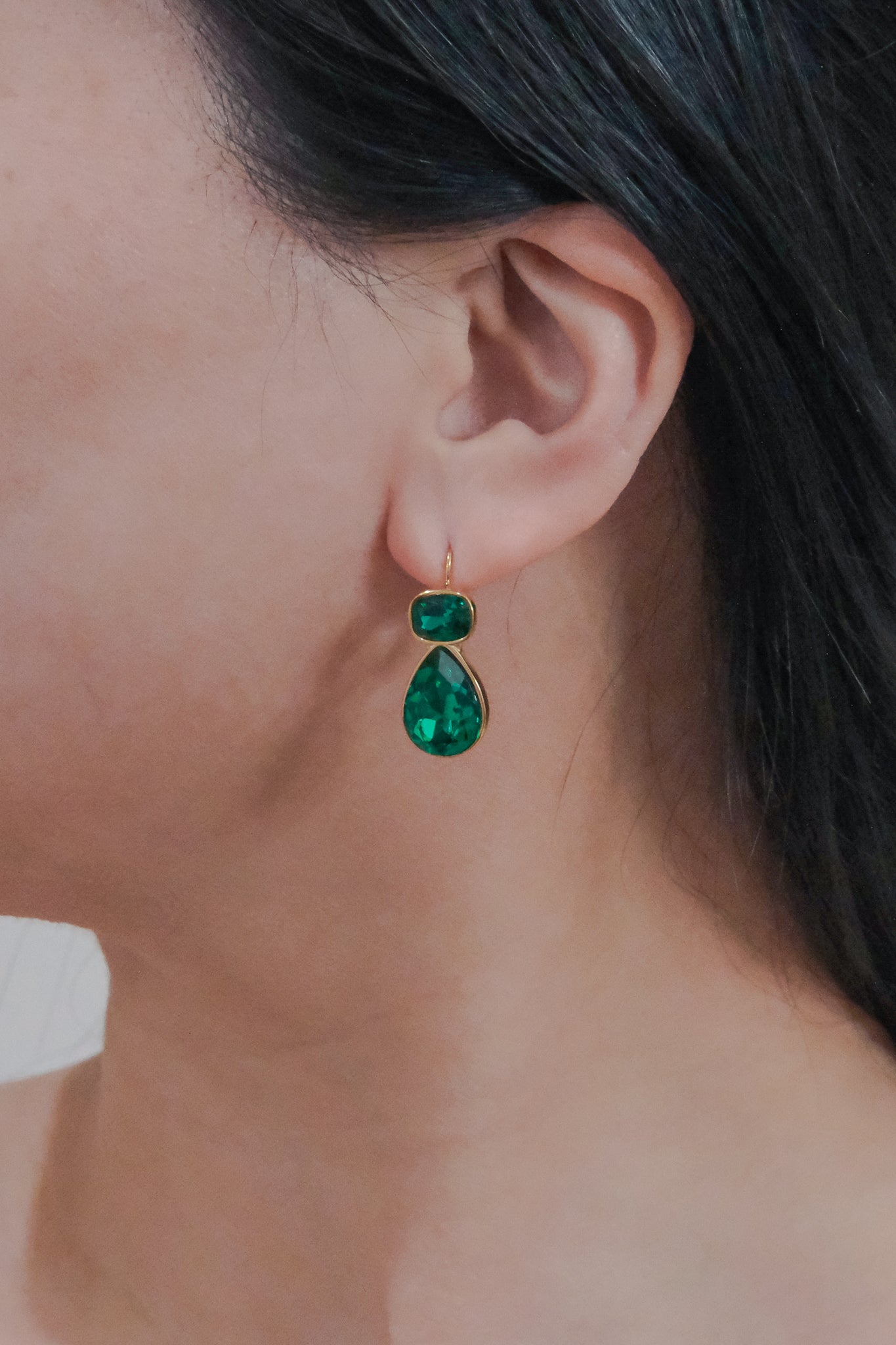 Stone Hook Earrings | Green