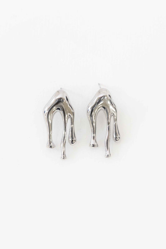 Drip Stud Earrings | Silver