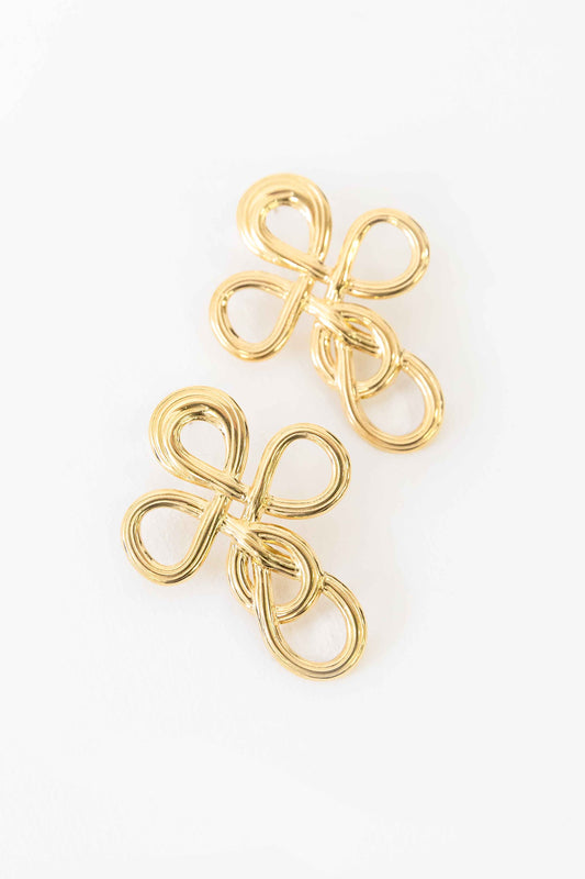Intertwined Cross Earrings | Gold