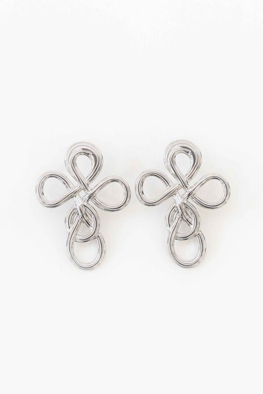 Intertwined Cross Earrings | Silver