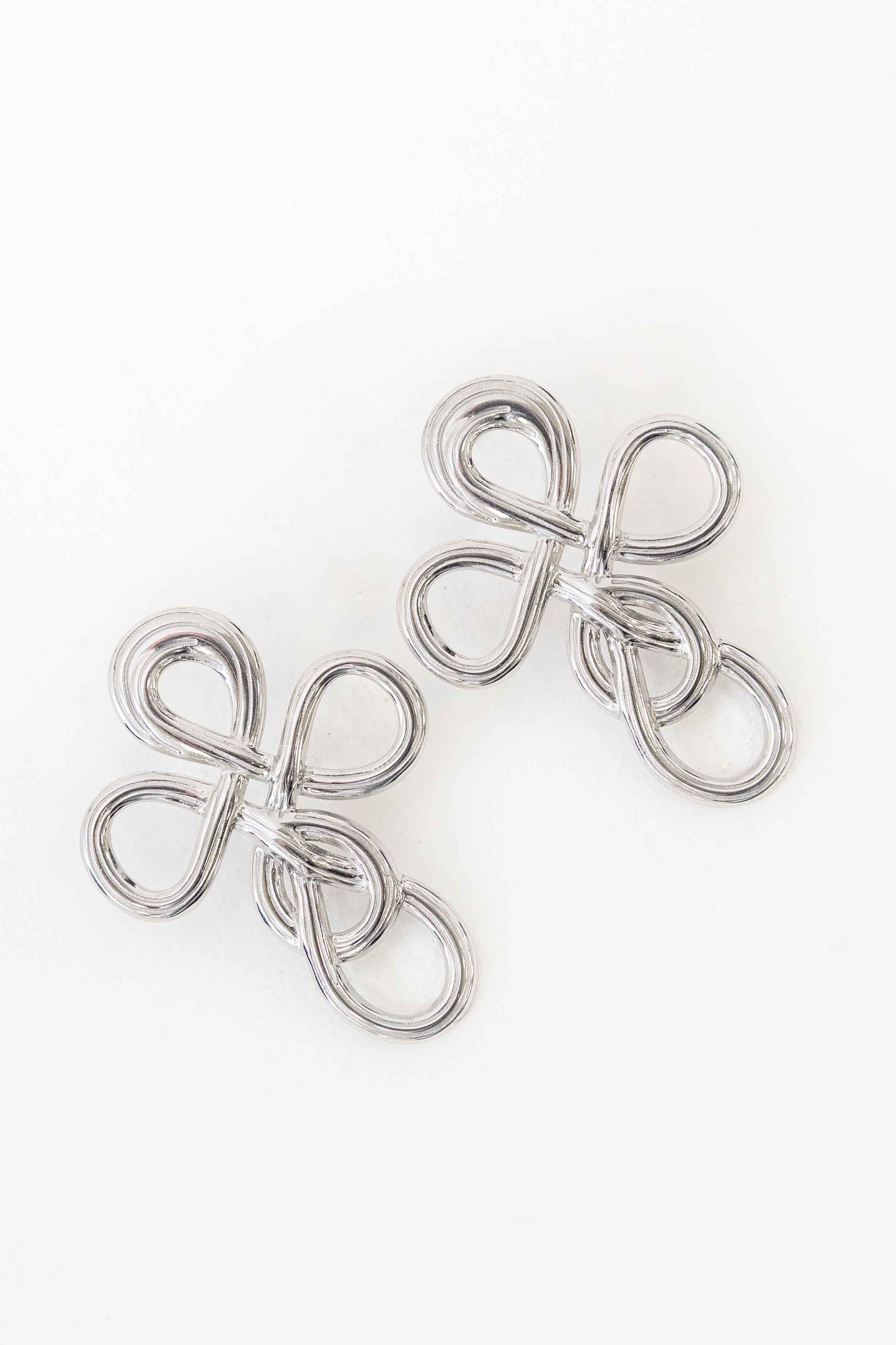 Intertwined Cross Earrings | Silver