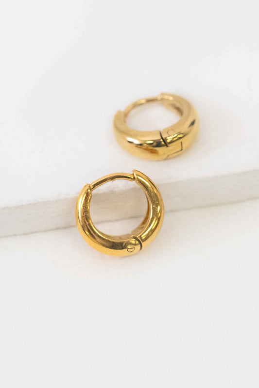 Minimal 12mm Hoop Earrings | Gold