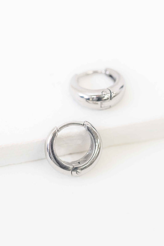 Minimal 12mm Hoop Earrings | Silver