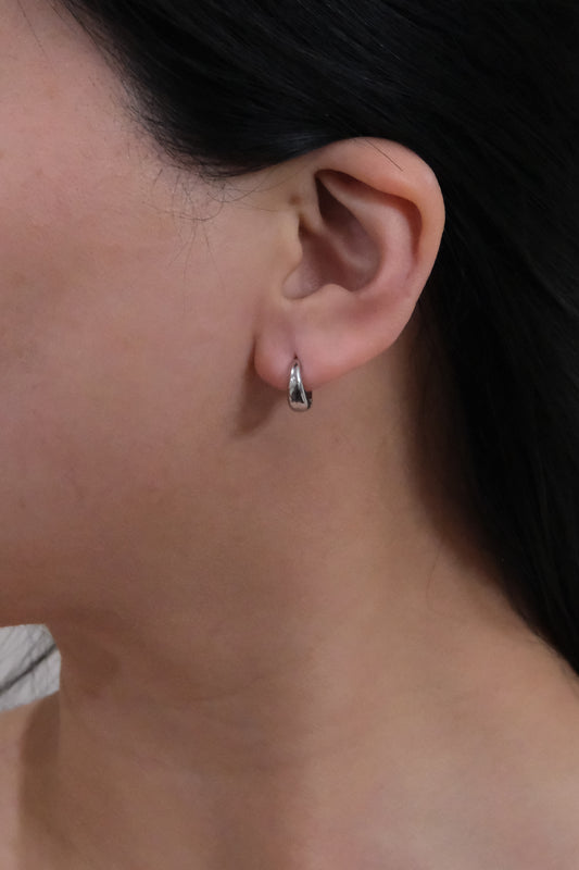 Minimal 12mm Hoop Earrings | Silver