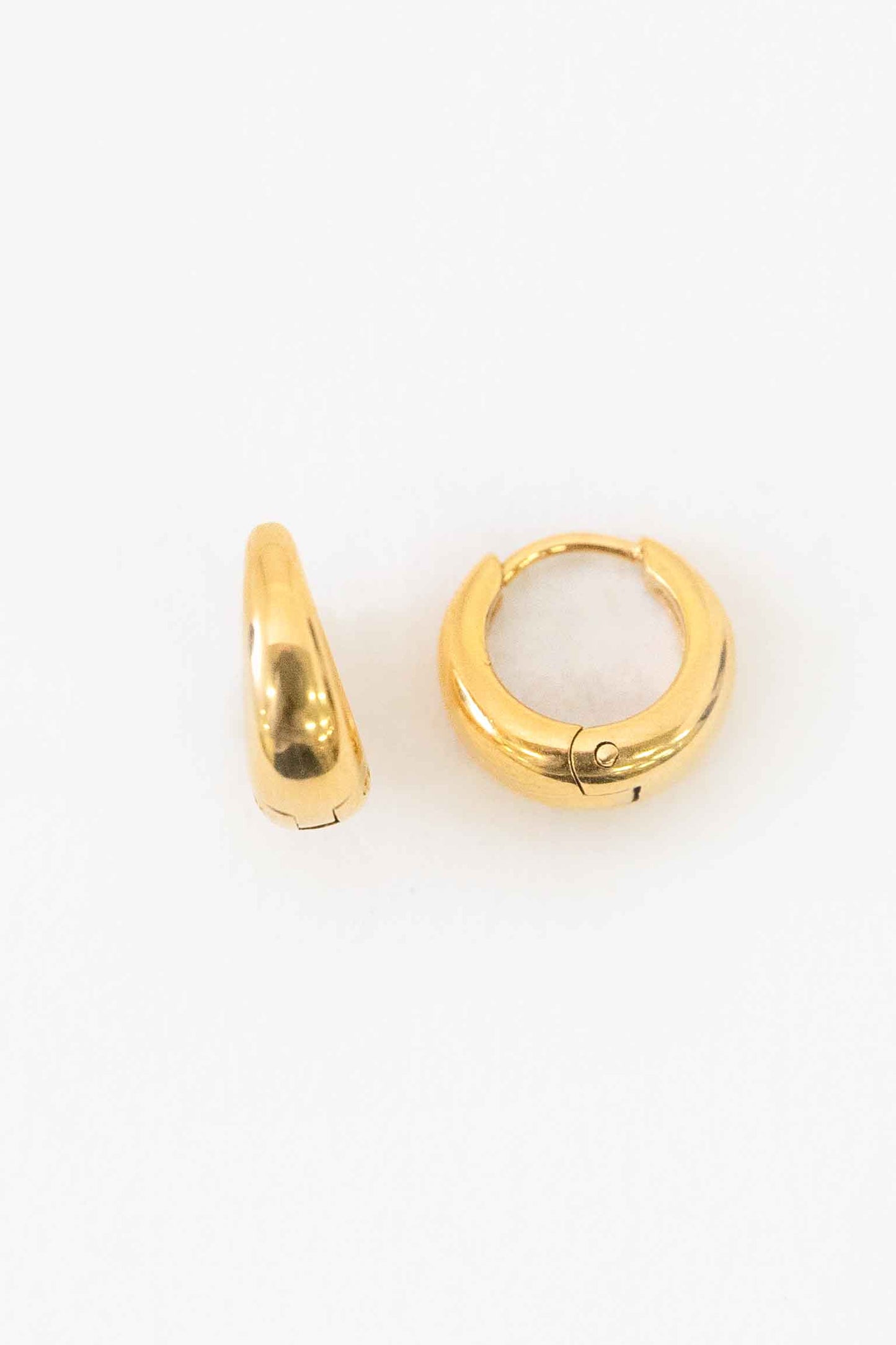 Minimal 14mm Hoop Earrings | Gold