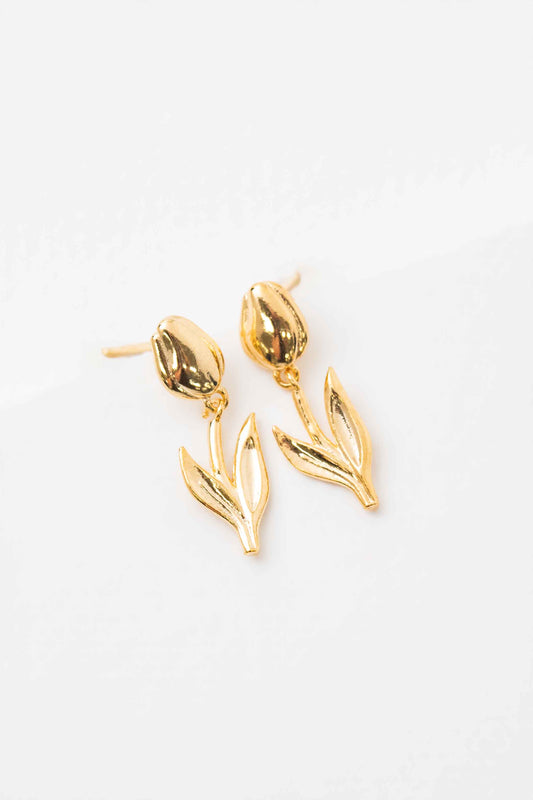 Tulip Dangle Earrings | Gold