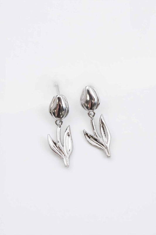 Tulip Dangle Earrings | Silver