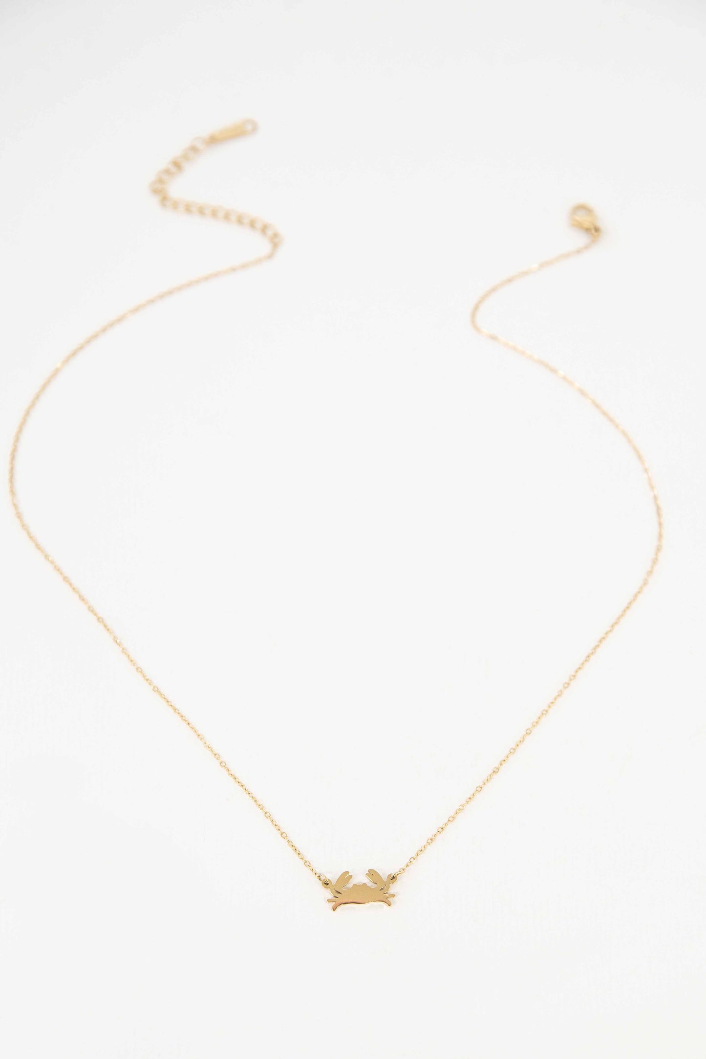 Crab Charm Necklace | Gold