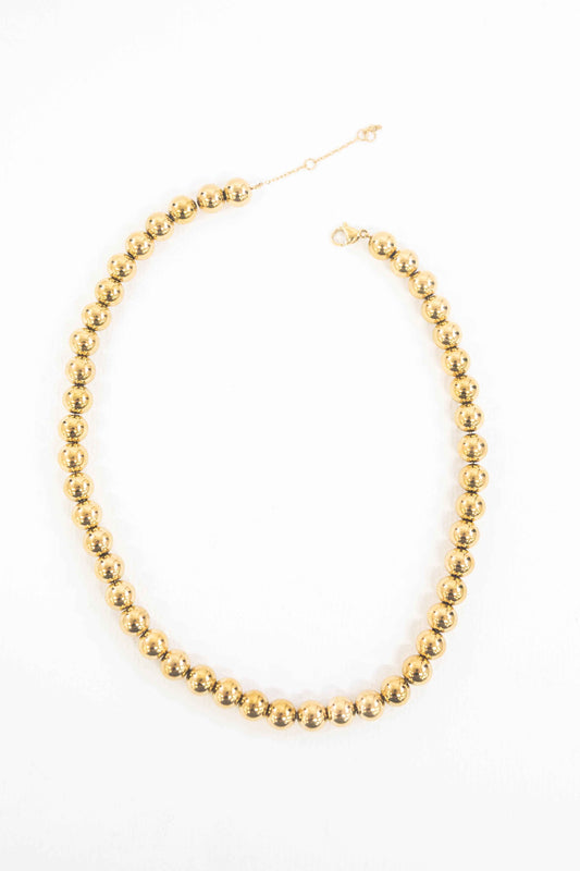 Macro Beaded Necklace | Gold