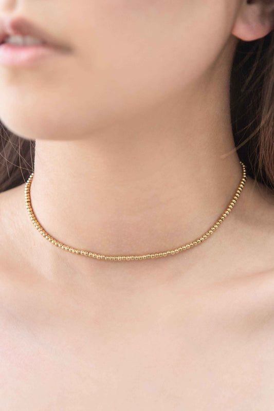 Micro Beaded Necklace | Gold