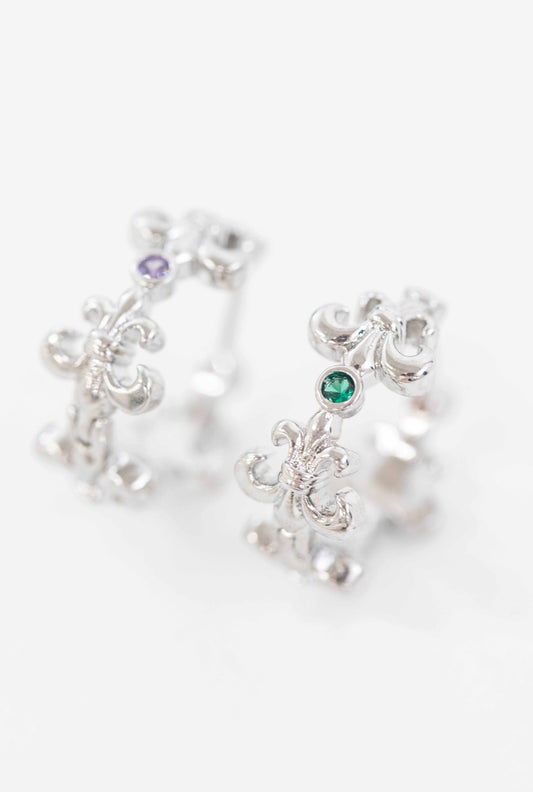 Fleur De Lis Hoop Earrings