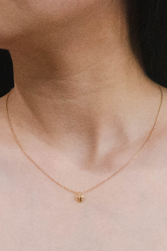 Teeny Heart Charm Necklace | Gold