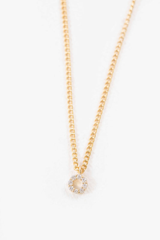 Open Circle Charm Necklace | Gold