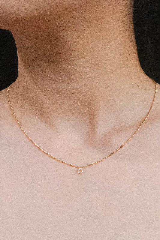 Open Circle Charm Necklace | Gold
