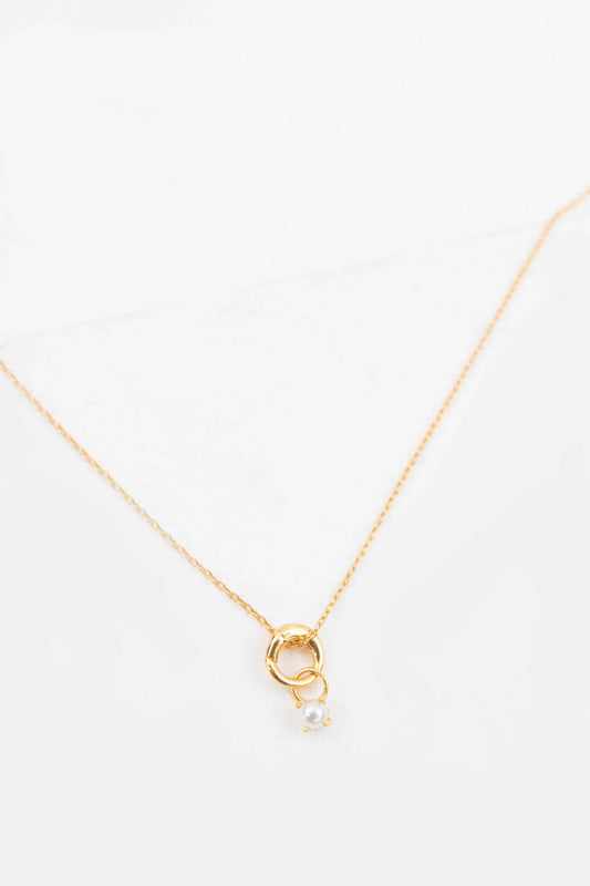June Birthstone Charm Necklace | Gold