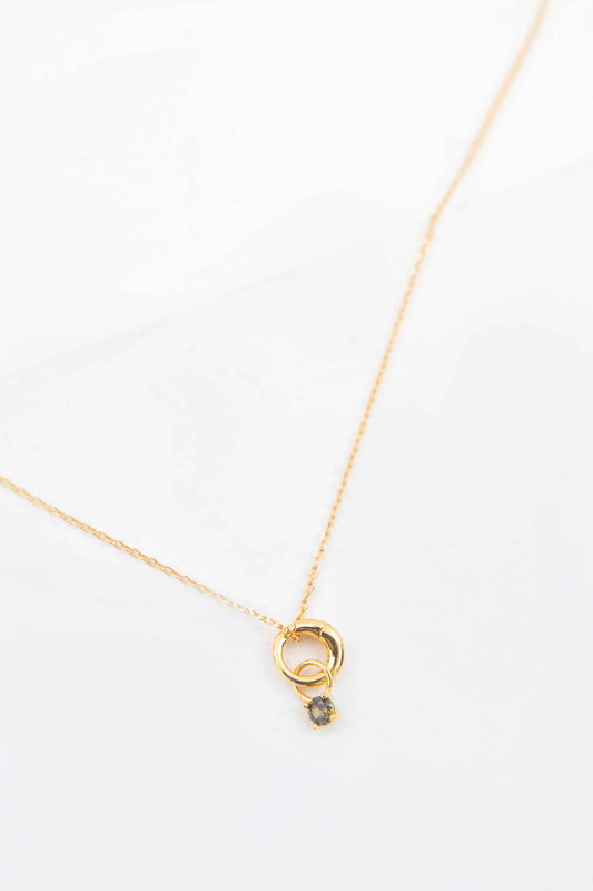 August Birthstone Charm Necklace | Gold