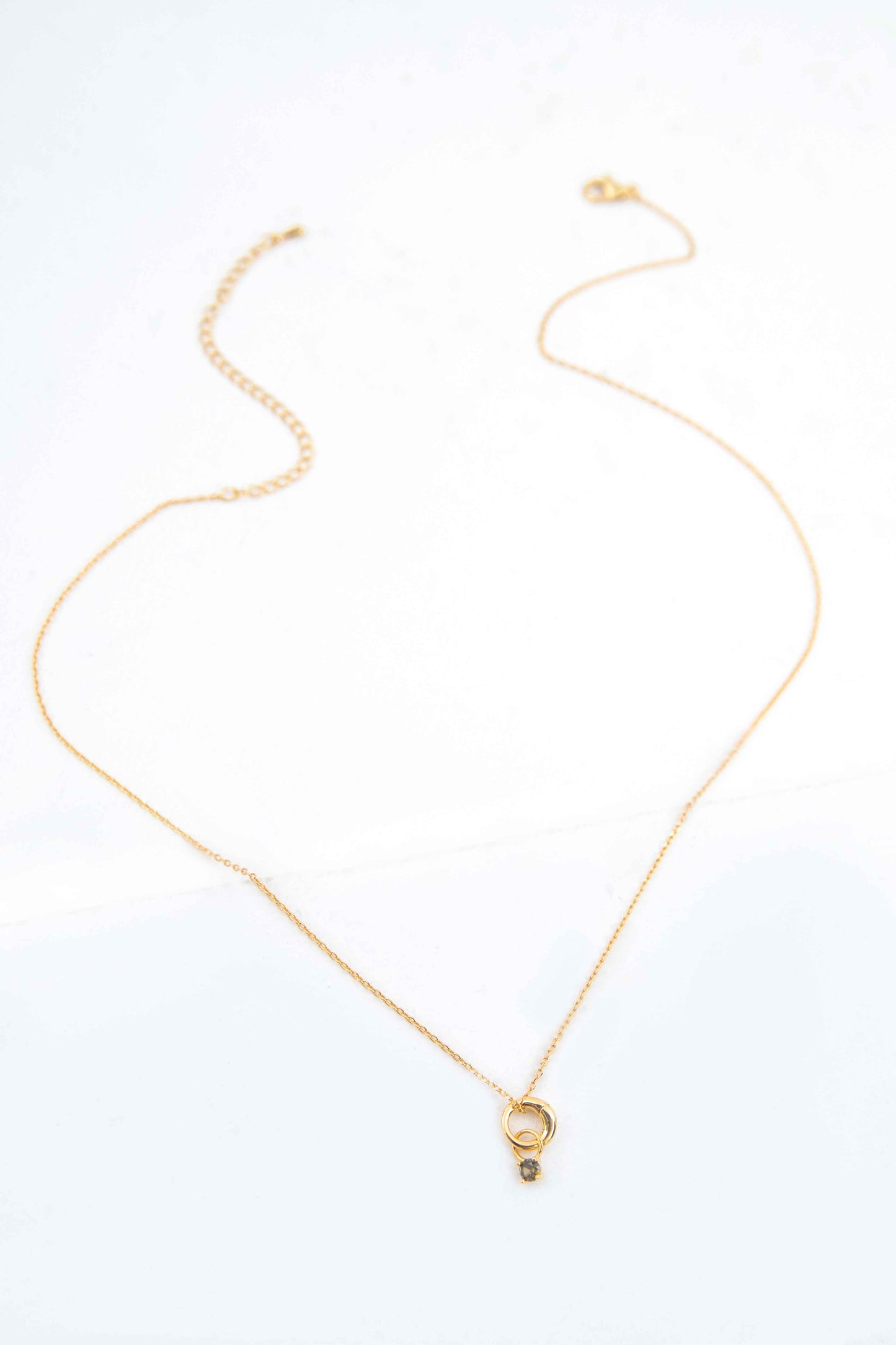 August Birthstone Charm Necklace | Gold