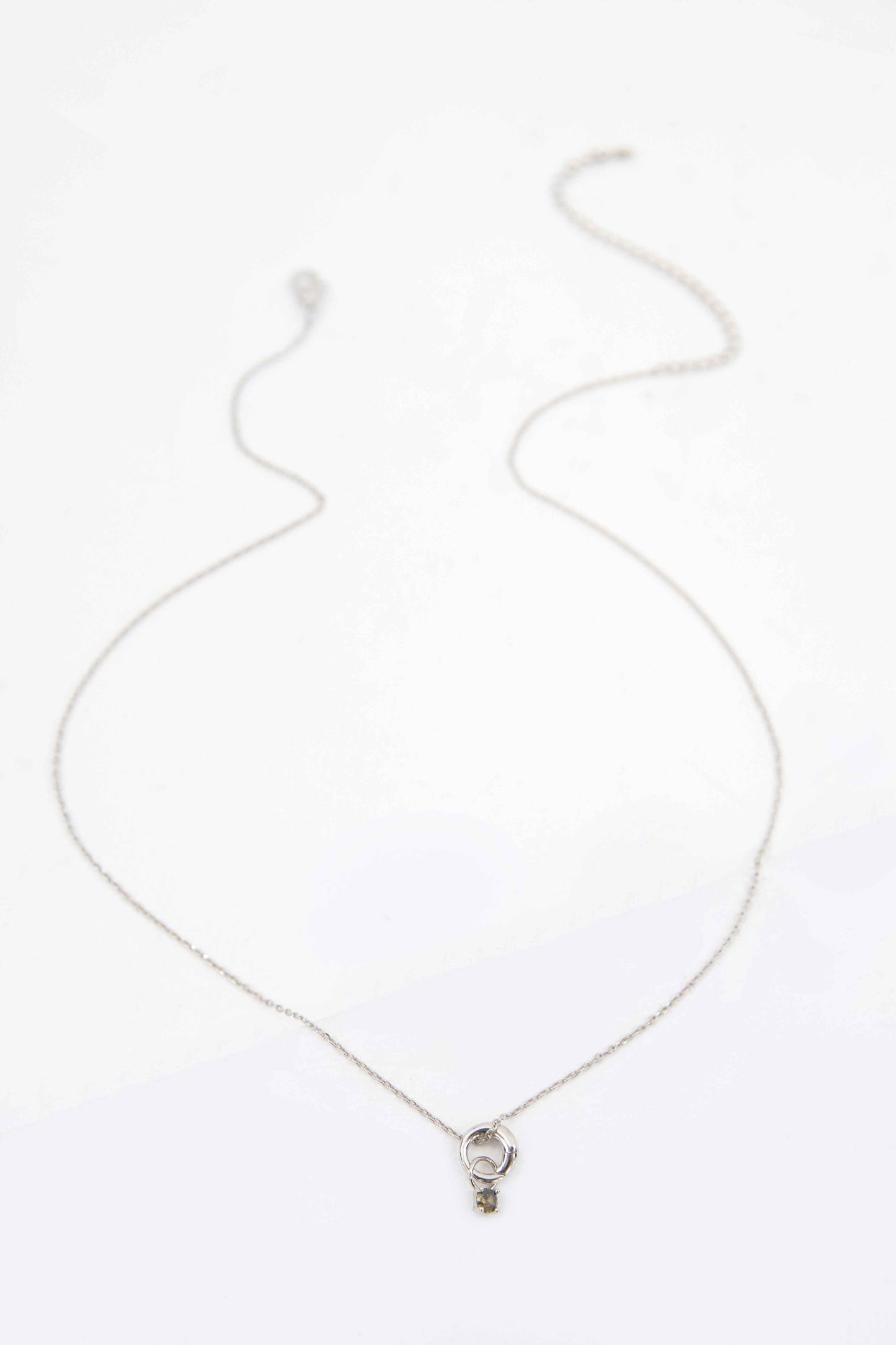 August Birthstone Charm Necklace | Silver